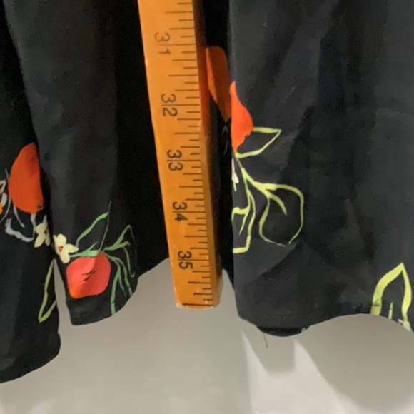 Loralette Black Midi Dress with Orange Floral Design Size 18/20 - Picture 9 of 9